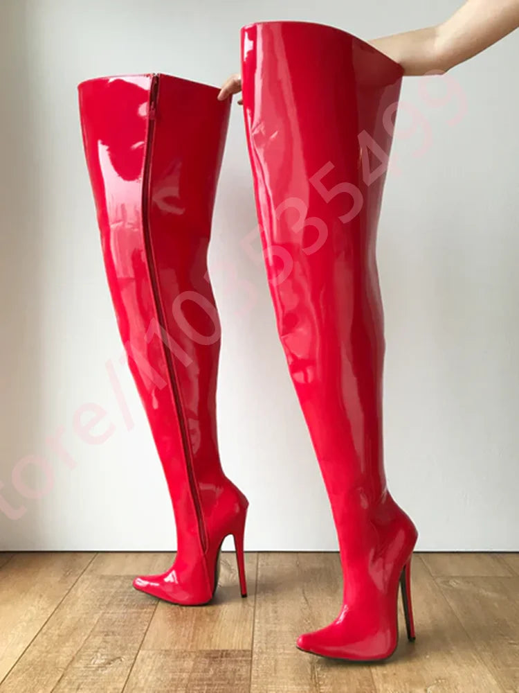 Pointed Toe Street Model Catwalk Ballet Stiletto Boots 2025 New Sexy Women's Black Over The Knee Boots Fashion Party Stage Boots