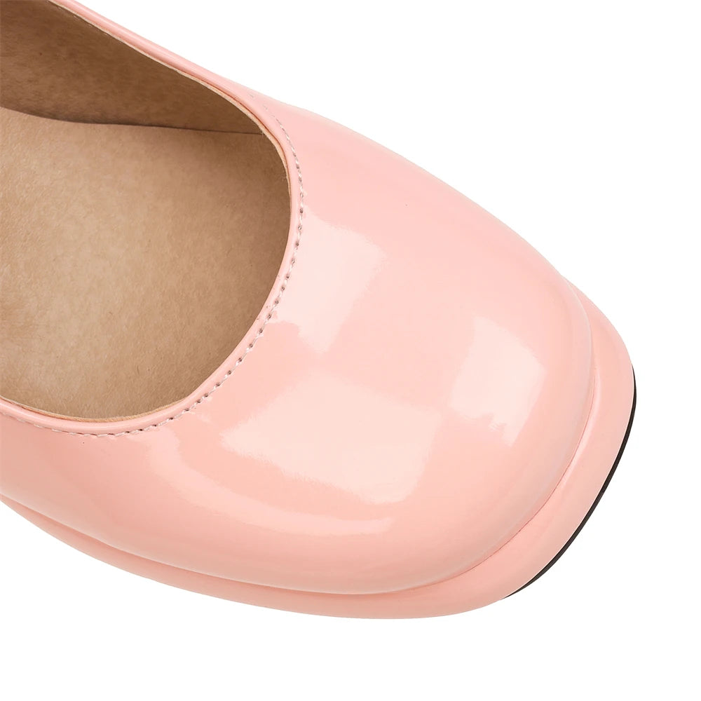 2025 New Punk Goth Platform Womens Pumps Round Toe Thick Heels Female Spring Fall Cross Straps Casual Shoes Women Moccasins