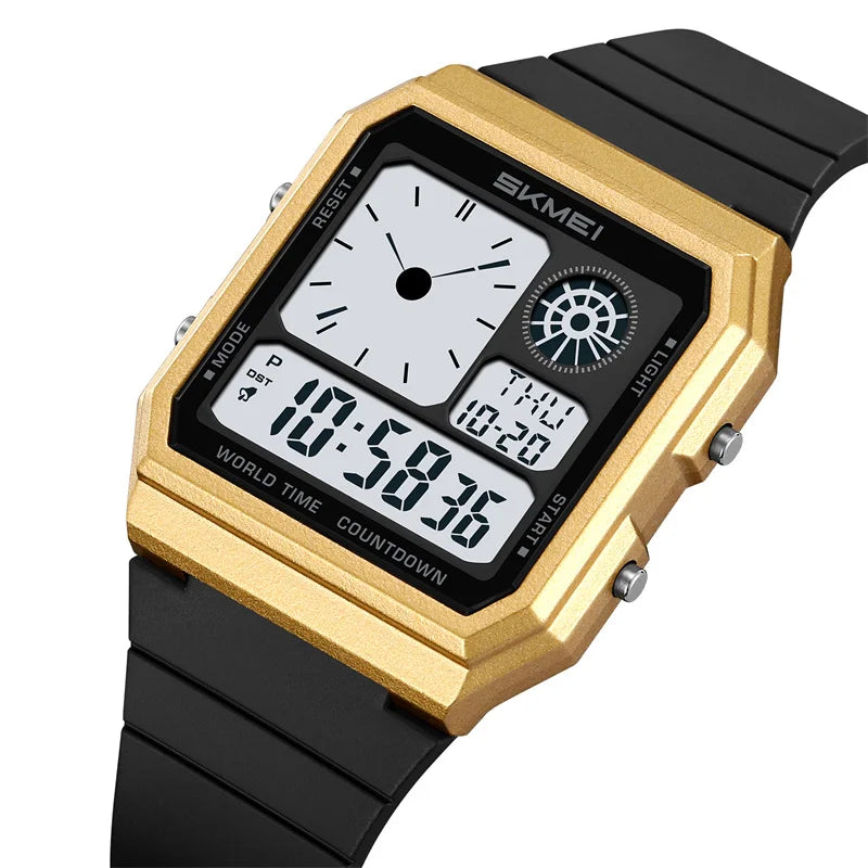 Skmei 5 Alarm Clock Male Military Sports Watches Analog Digital Display Multiple Time Zone Waterproof Swimming Mens Stop Watch