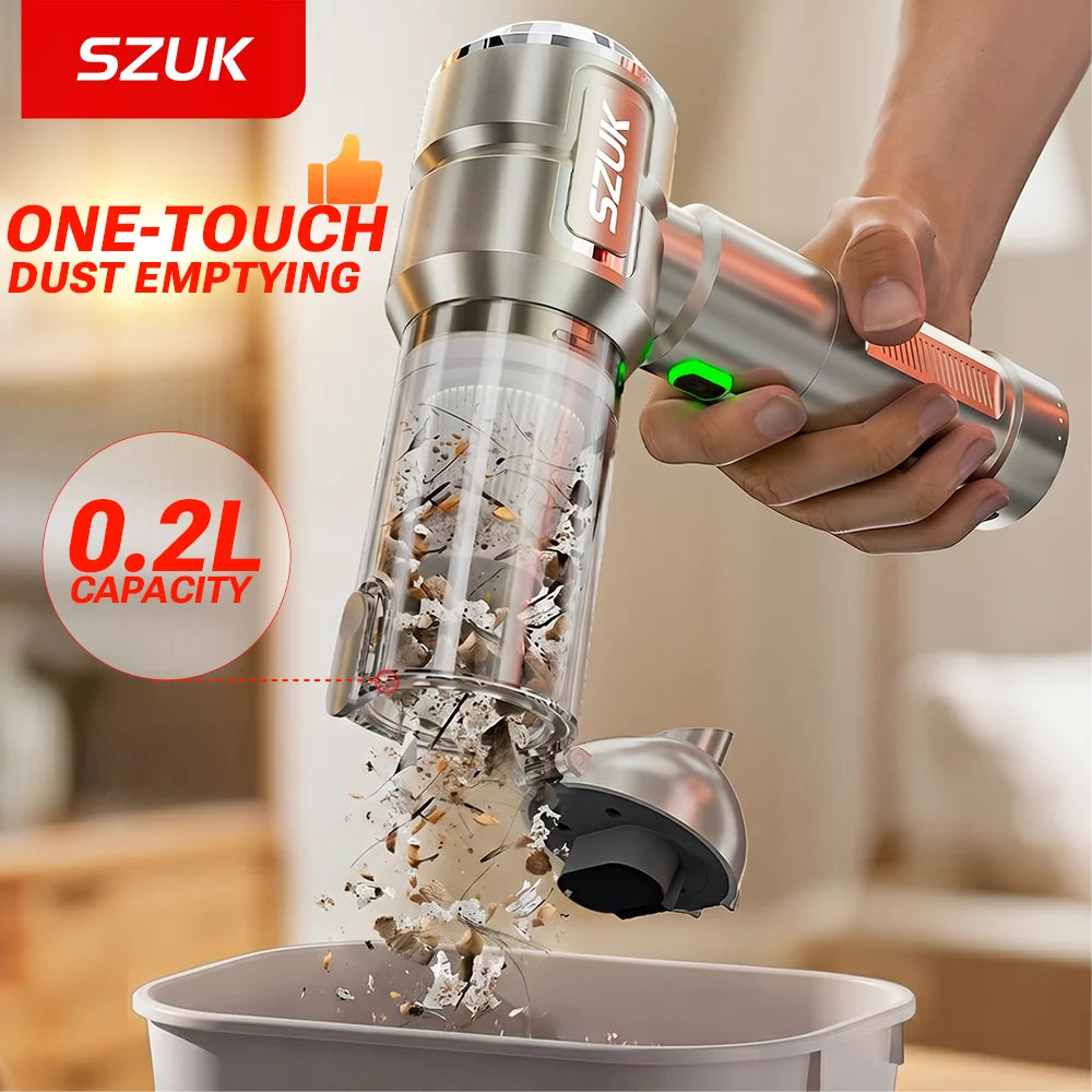 SZUK 2026 Portable Wireless Vacuum Cleaner Mini blower Multi New Car Vacuum Cleaner Powerful Handheld Cleaning Machine with LED