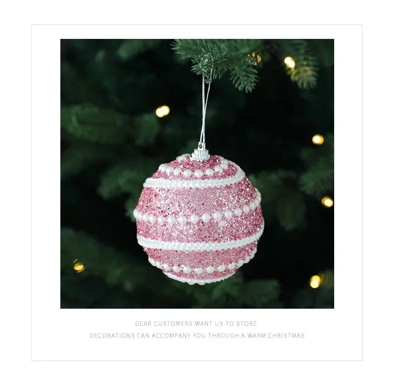 1pc 8cm Christmas Balls Ornament Glitter Xmas Tree Hanging Balls Pendant for Christmas Party Home Decor New Year Navidad Gift