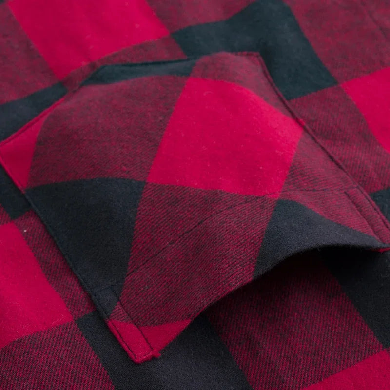 2024 100% Cotton New Male Casual Long Sleeve Warm Man Clothes Flannel Plaid Shirt Men Plus Size 3XL 4XL