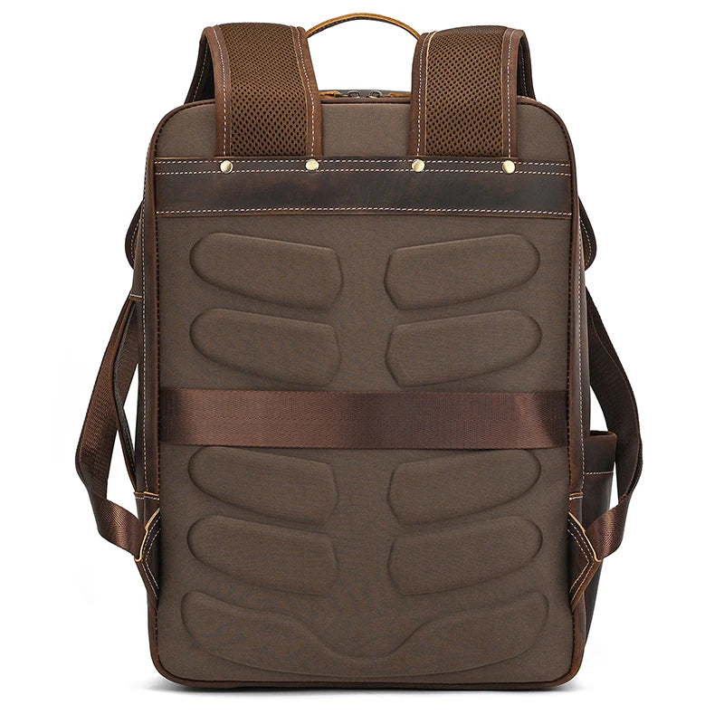 2025 New Arrivals Leather Backpack For Travel Men Male Cowhide Leather Laptop Bag 15.6" 17 Double Shoulder Bagpack For Man Retro