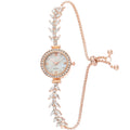 Women's Diamand Wristwatches Quartz Crystal Watch Free Adjustment Bracelet Watches for Brides Wedding Banquet Wearing