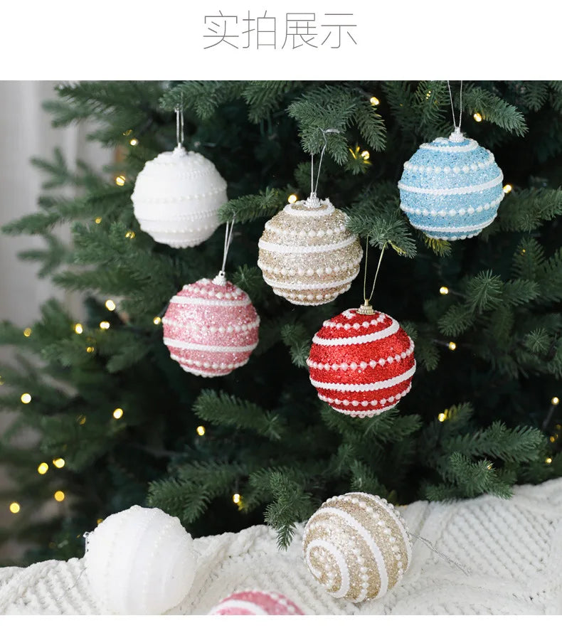 1pc 8cm Christmas Balls Ornament Glitter Xmas Tree Hanging Balls Pendant for Christmas Party Home Decor New Year Navidad Gift