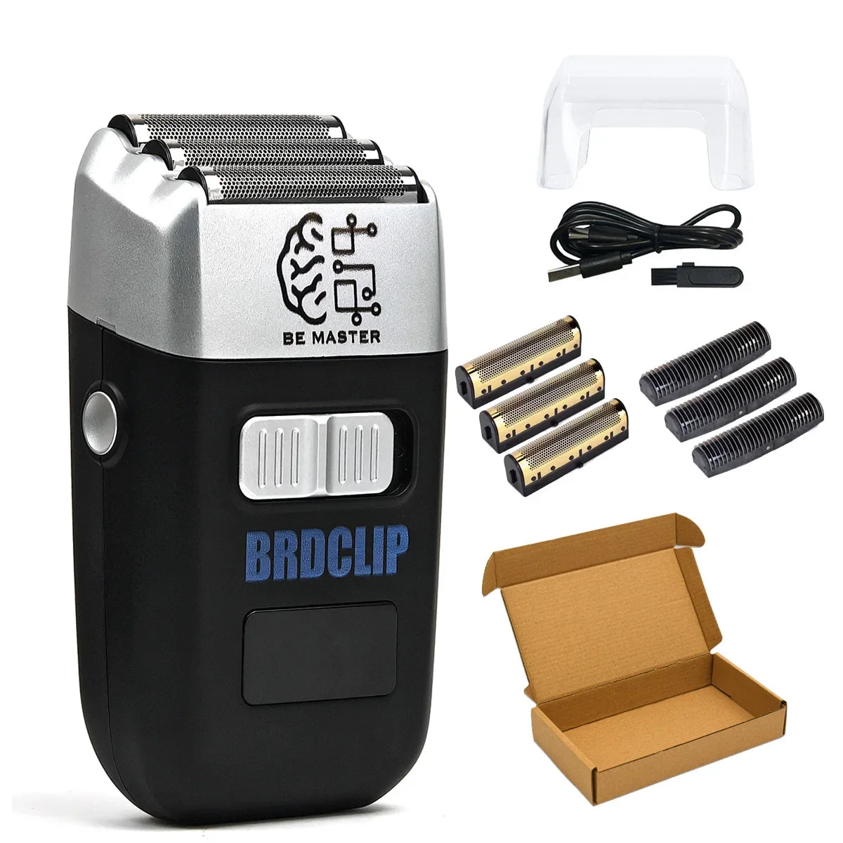 Three Blade Professional Oil Head Gradient Electric Hair Shaver Titanium Plated Knife Net Hair Salon Trimmer  BRDCLIP 8008
