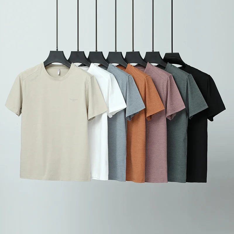 2025 New Men's Korean Casual Short Sleeved Round Neck T-shirt Summer Fashionable and Comfortable Versatile Top
