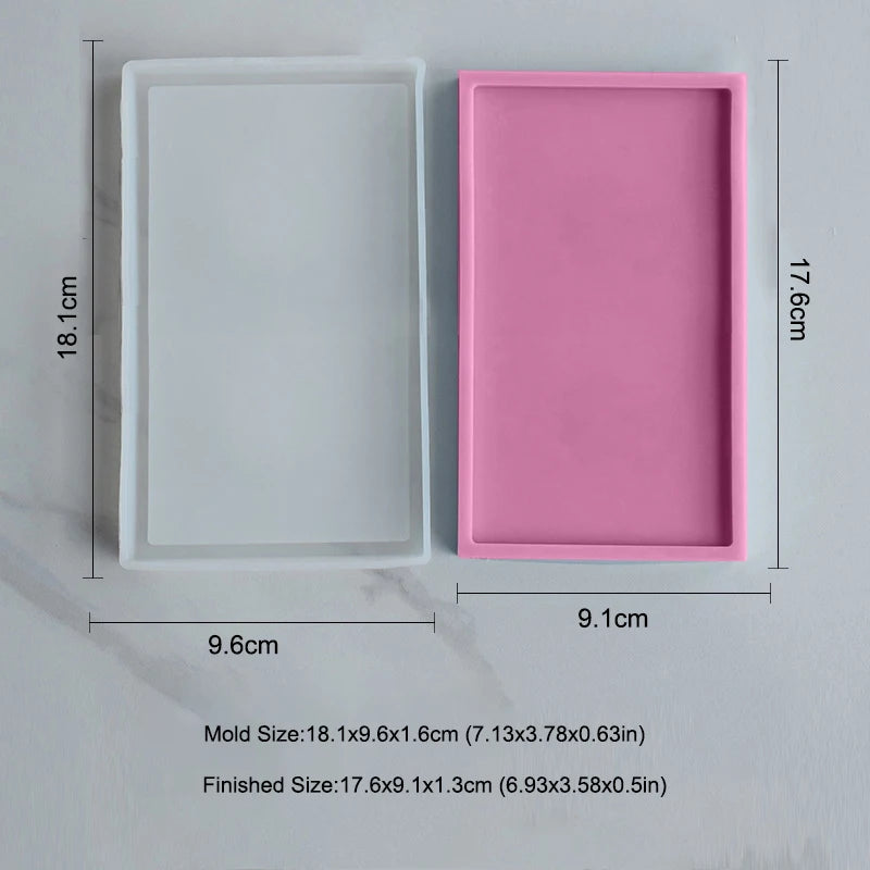 Tray Dish Mold Round Square Rectangle Coaster Silicone Mold Cement Plaster Resin Tray Mould Jewelry Storage Tray Home Decor