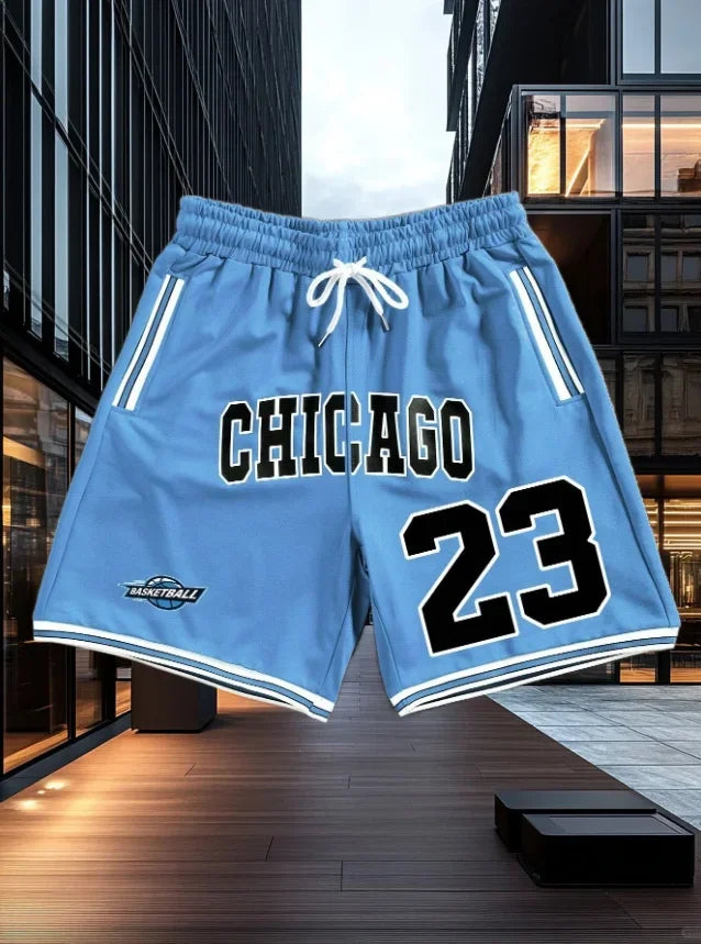 NEW The 2025/26 Summer Men's Shorts for Running Sports Casual and Fashionable 3D Digital 23 Print Are Soft and Comfortable