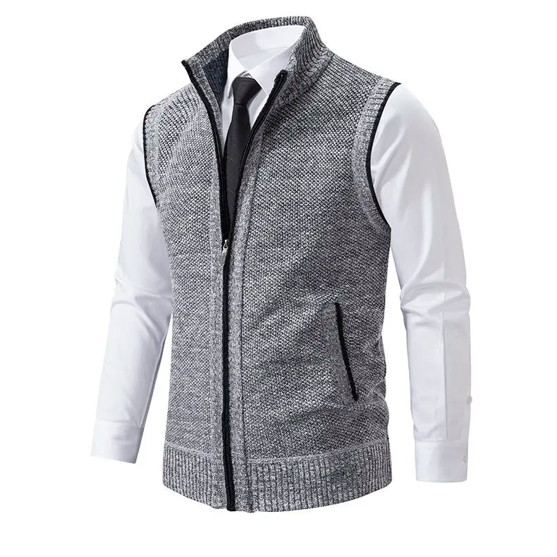 Men Sweaters Vest 2025 Autumn Winter New Wool Warm Velvet Solid Casual Knitwear Turtleneck Sleeveless Sweaters Vest men clothing