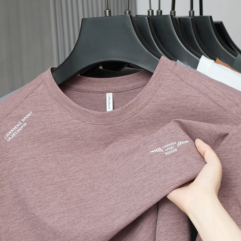 2025 New Men's Korean Casual Short Sleeved Round Neck T-shirt Summer Fashionable and Comfortable Versatile Top