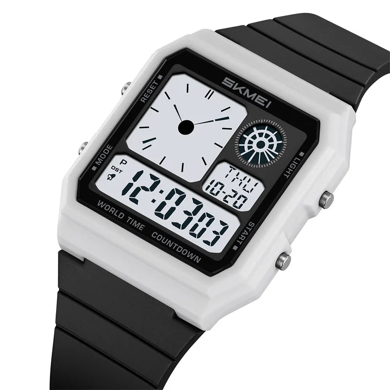 Skmei 5 Alarm Clock Male Military Sports Watches Analog Digital Display Multiple Time Zone Waterproof Swimming Mens Stop Watch