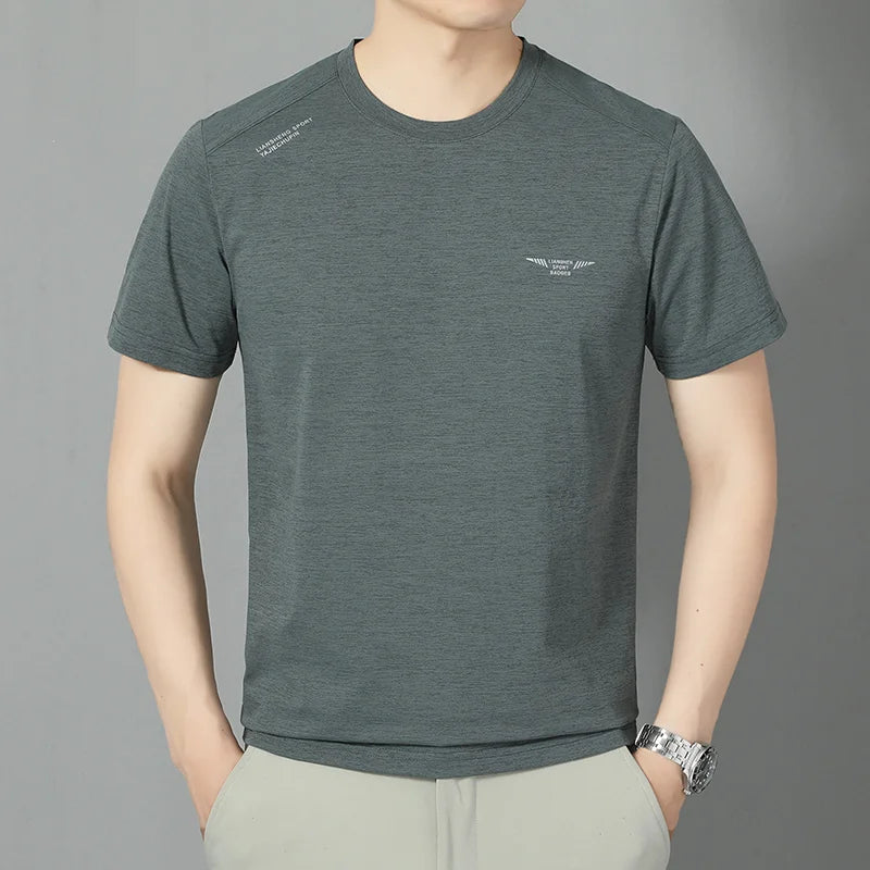 2025 New Men's Korean Casual Short Sleeved Round Neck T-shirt Summer Fashionable and Comfortable Versatile Top