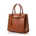 Italian Leather Structured Tote Bag